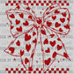 Red Bow Checkered Valentines Day Ready to Press Transfer DTF Transfer Sublimation Transfer
