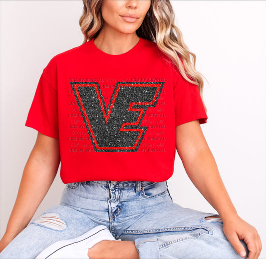 Victoria East Titans Faux Glitter T-Shirt
