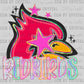 Redbirds Pastel Mascot Ready to Press DTF Transfers Sublimation Transfers