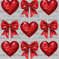 Hearts and Bows Valentines Day Ready to Press Transfer DTF Transfer Sublimation Transfer