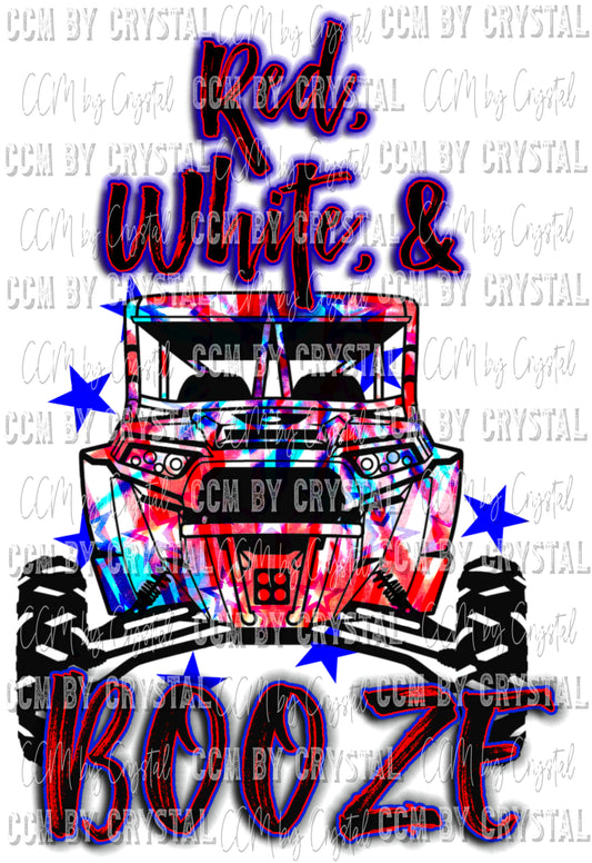 Red White and Booze UTV RZR Fourth of July Ready to Press Transfer