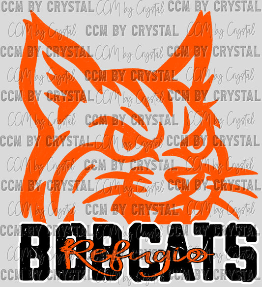 Refugio Bobcats Mascot Ready to Press Transfer DTF Transfer Sublimation Transfer