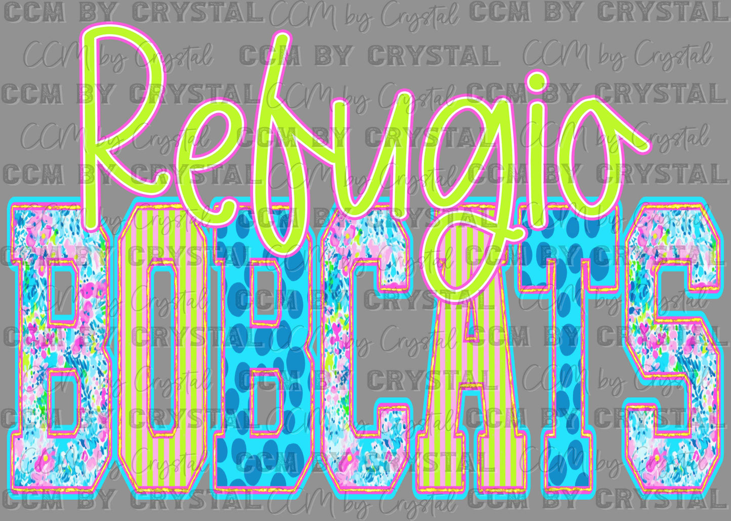Refugio Bobcats Bright Ready to Press DTF Transfers Sublimation Transfers