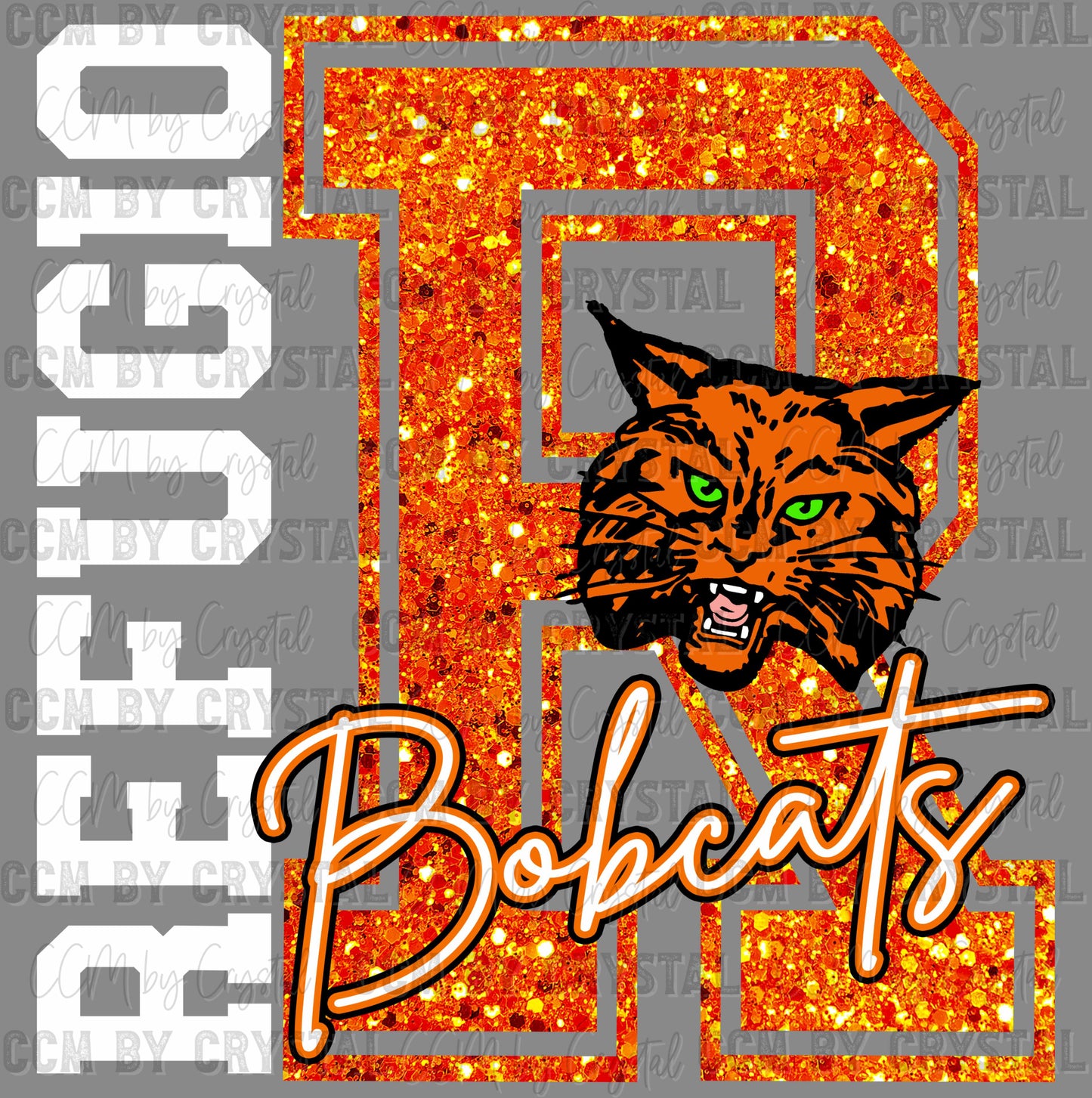 Refugio Bobcats Faux Glitter Ready to Press Instant Peel DTF Transfers