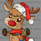 Christmas Reindeer Ready to Press Transfer DTF Transfer Sublimation Transfer