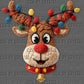 Reindeer Rudolph Christmas Lights Faux Yarn UV DTF Transfer Sticker UV Transfer Ready to Apply