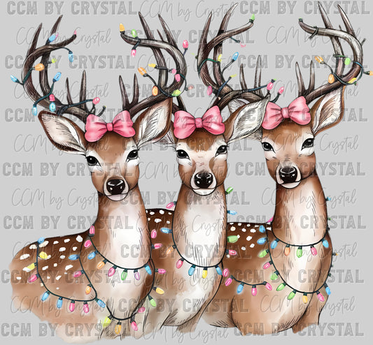 Christmas Reindeer Ready to Press Transfer DTF Transfer Sublimation Transfer