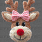 Reindeer Rudolph Bow Christmas Faux Yarn UV DTF Transfer Sticker UV Transfer Ready to Apply