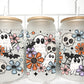 Retro Ghosts Halloween UV Transfer 16oz Libby Glass Can Wrap Ready to Apply