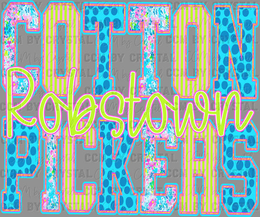 Robstown Cotton Pickers Bright Ready to Press DTF Transfers Sublimation Transfers