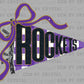 Rockets Mascot Ready to Press Transfer DTF Transfer Sublimation Transfer
