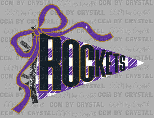Rockets Mascot Ready to Press Transfer DTF Transfer Sublimation Transfer