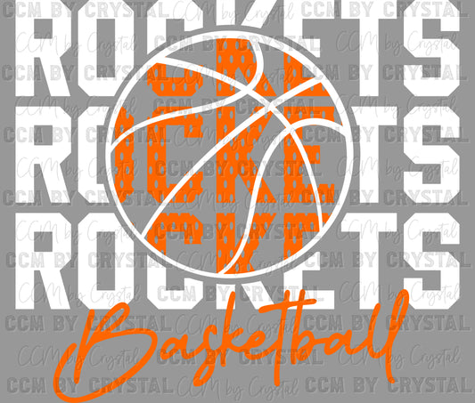 Rockets Basketball Mascot Ready to Press Transfer DTF Transfer