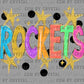 Rockets Colorful Mascot Ready to Press DTF Transfers Sublimation Transfers