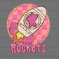 Rockets Pink Mascot Ready to Press DTF Transfers Sublimation Transfers