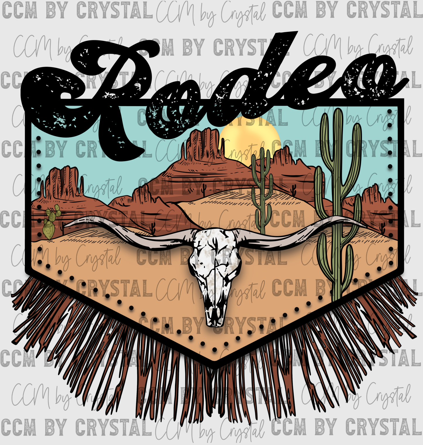 Western Rodeo Fringe Pocket Distressed Ready to Press Transfer