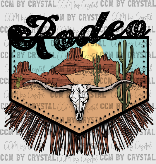 Western Rodeo Fringe Pocket Distressed Ready to Press Transfer