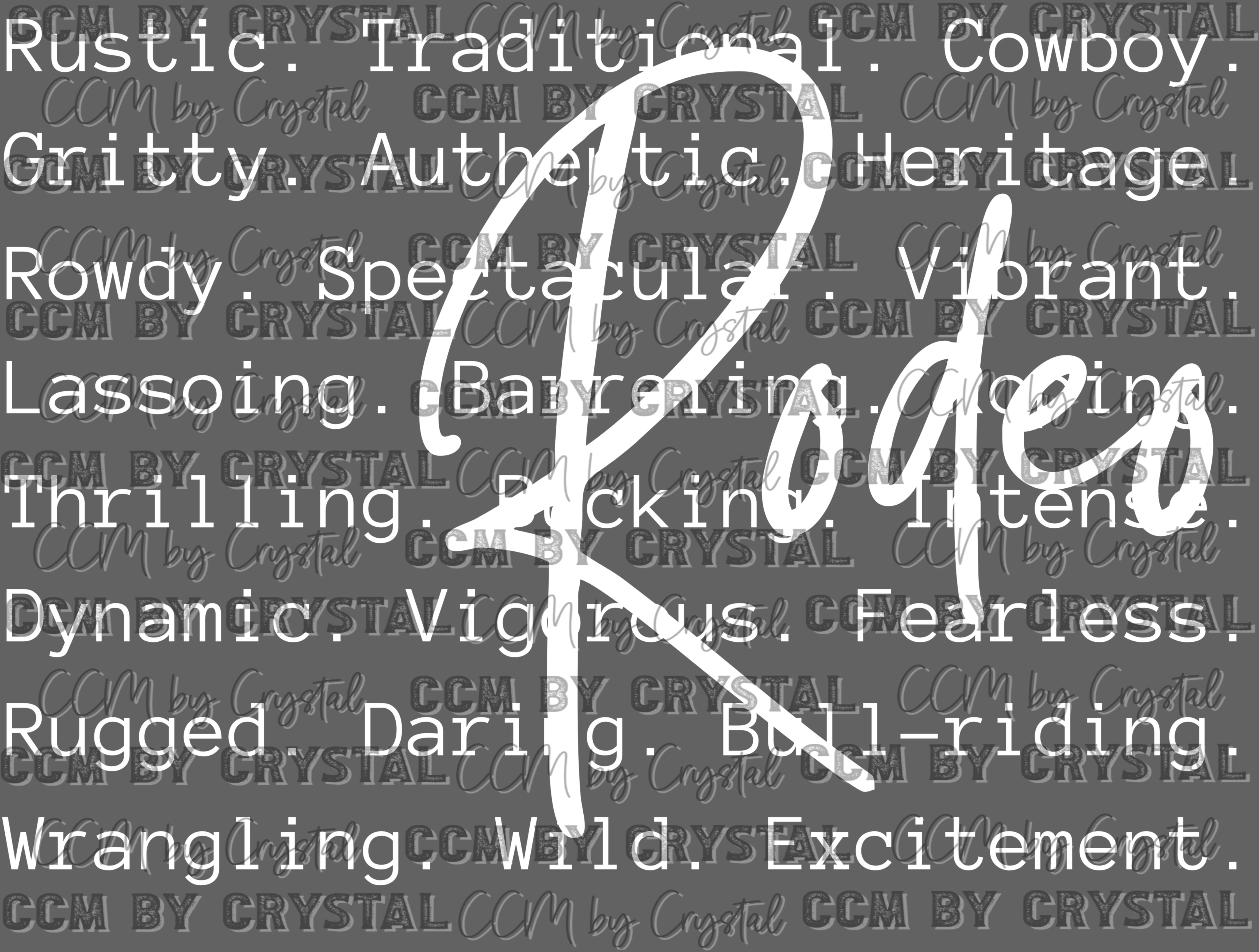 Rodeo Western White Ready to Press Transfer DTF Transfer – CCMbyCrystal