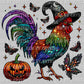 Halloween Rooster Faux Rhinestone Effect Ready to Press Transfer