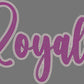 Royals 2-Color Approximately 11" wide Spangle Transfer