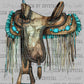Saddle Turquoise Western Ready to Press Transfer DTF Transfer Sublimation Transfer