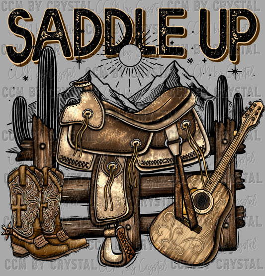 Saddle Up Cowboy Ready to Press Transfer DTF Transfer Sublimation Transfer