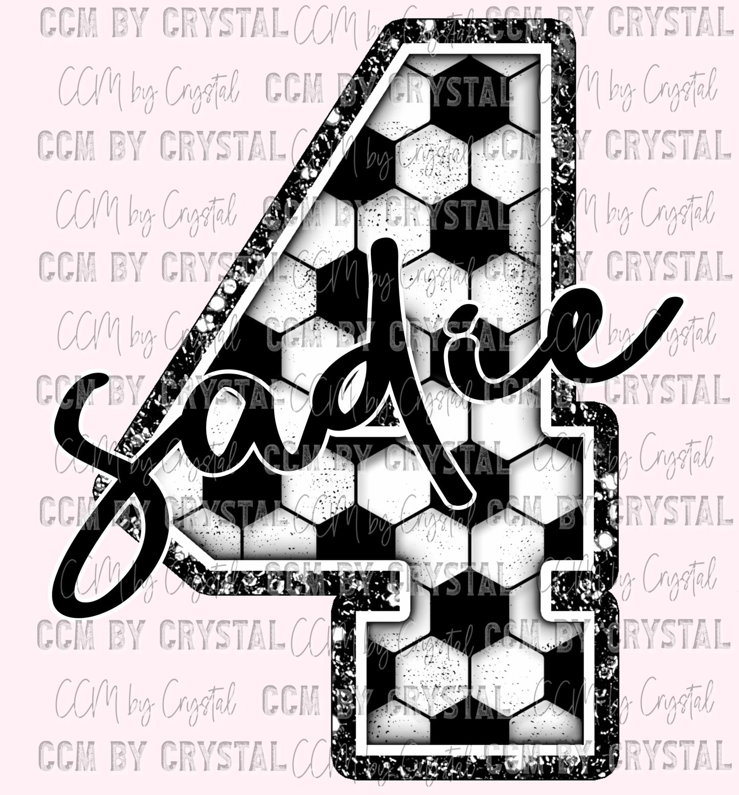 Personalized Soccer Faux Chenille Letter and Mascot Name Ready to Press Transfer DTF Transfer Sublimation Transfer