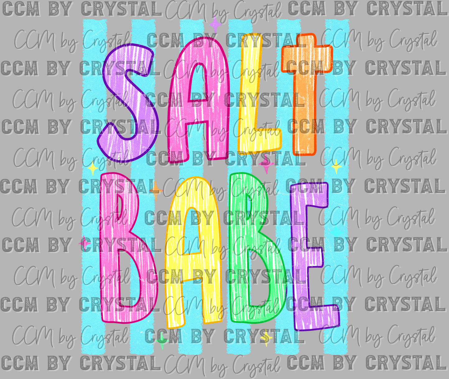 Salt Babe Summertime DTF Transfer Sublimation Transfer Victoria East Red Black Gold