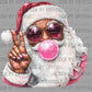 Pink Santa Christmas Ready to Press Transfer DTF Transfer Sublimation Transfer
