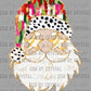 Santa Brushstrokes Christmas Faux Glitter Ready to Press Transfer DTF Transfer Sublimation Transfer