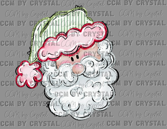 Santa Christmas Winter Faux Glitter Ready to Press Transfer DTF Transfer Sublimation Transfer