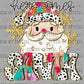 Christmas Dark Santa Here Comes Santa Faux Glitter Ready to Press Transfer DTF Transfer Sublimation Transfer