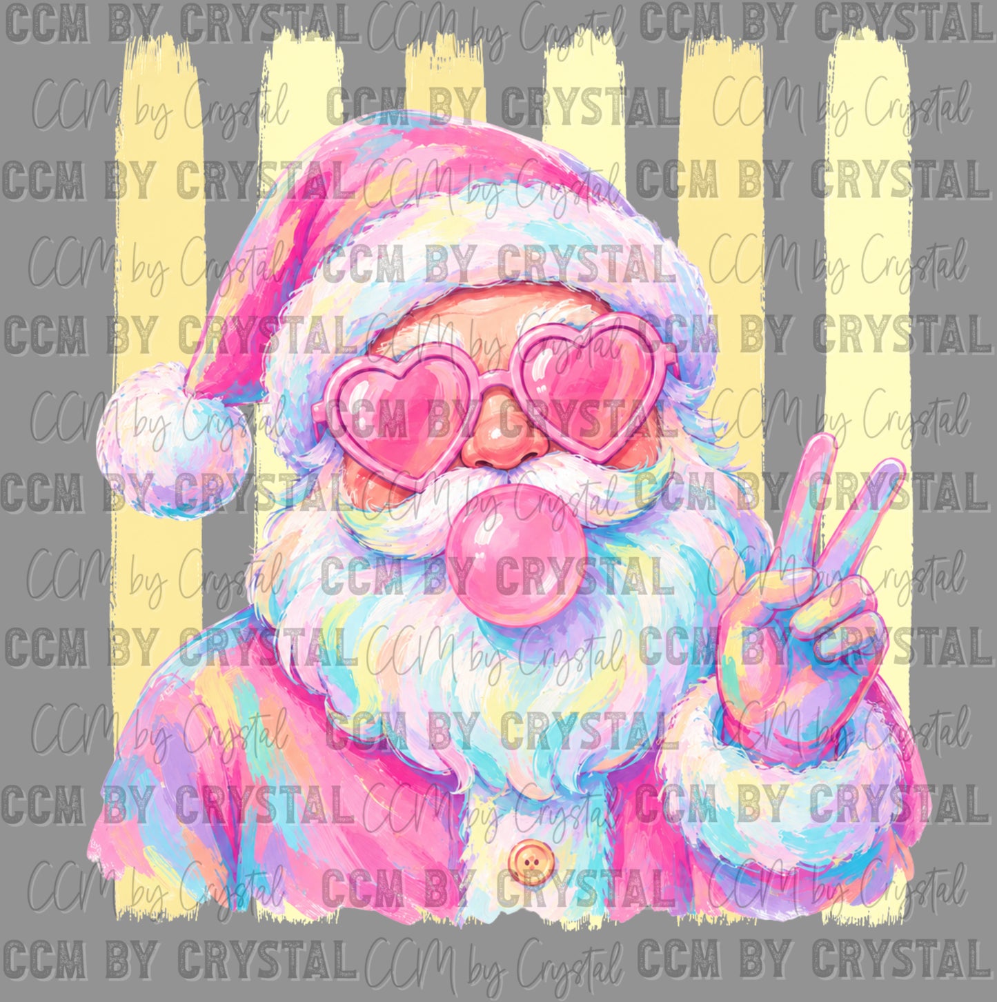 Pastel Santa Christmas Ready to Press DTF Transfers