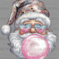 Christmas Disco Bubblegum Santa UV DTF Transfer Sticker Ready to Apply