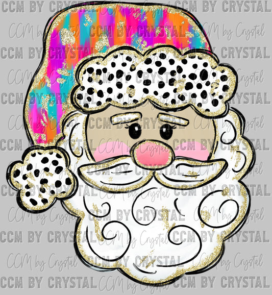 Christmas Colorful Santa Ready to Press Transfer DTF Transfer Sublimation Transfer