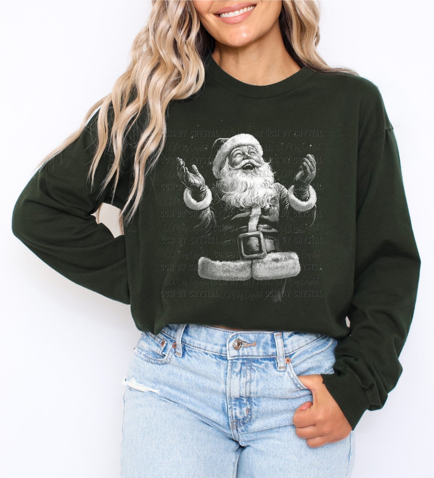 Santa Christmas T Shirt, Long Sleeve, Sweatshirt