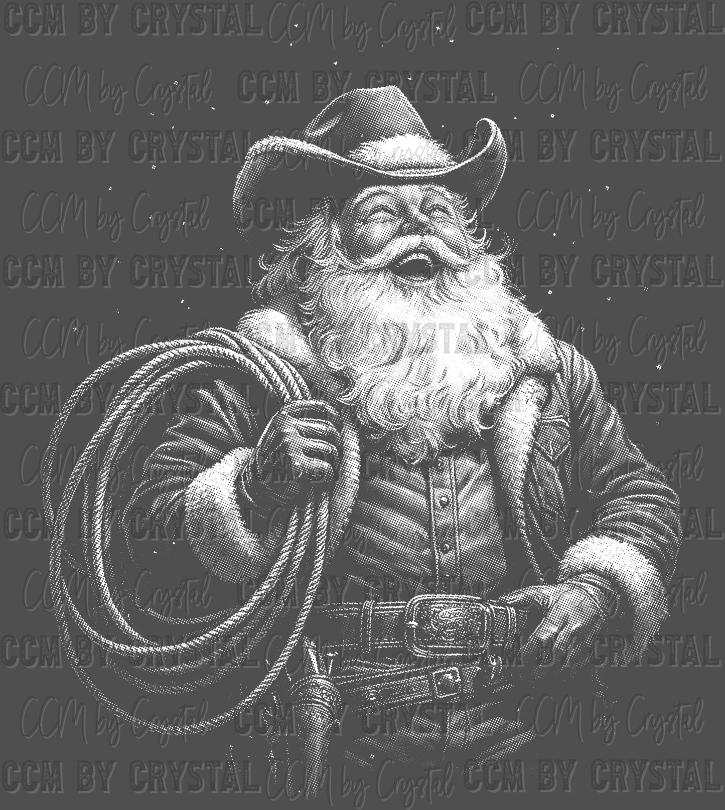 Cowboy Santa Christmas Western Ready to Press Instant Peel DTF Transfers