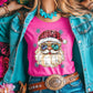 Santa Blue Snowflakes Christmas Ready to Press Transfer Instant Peel DTF Transfer Sublimation Transfer