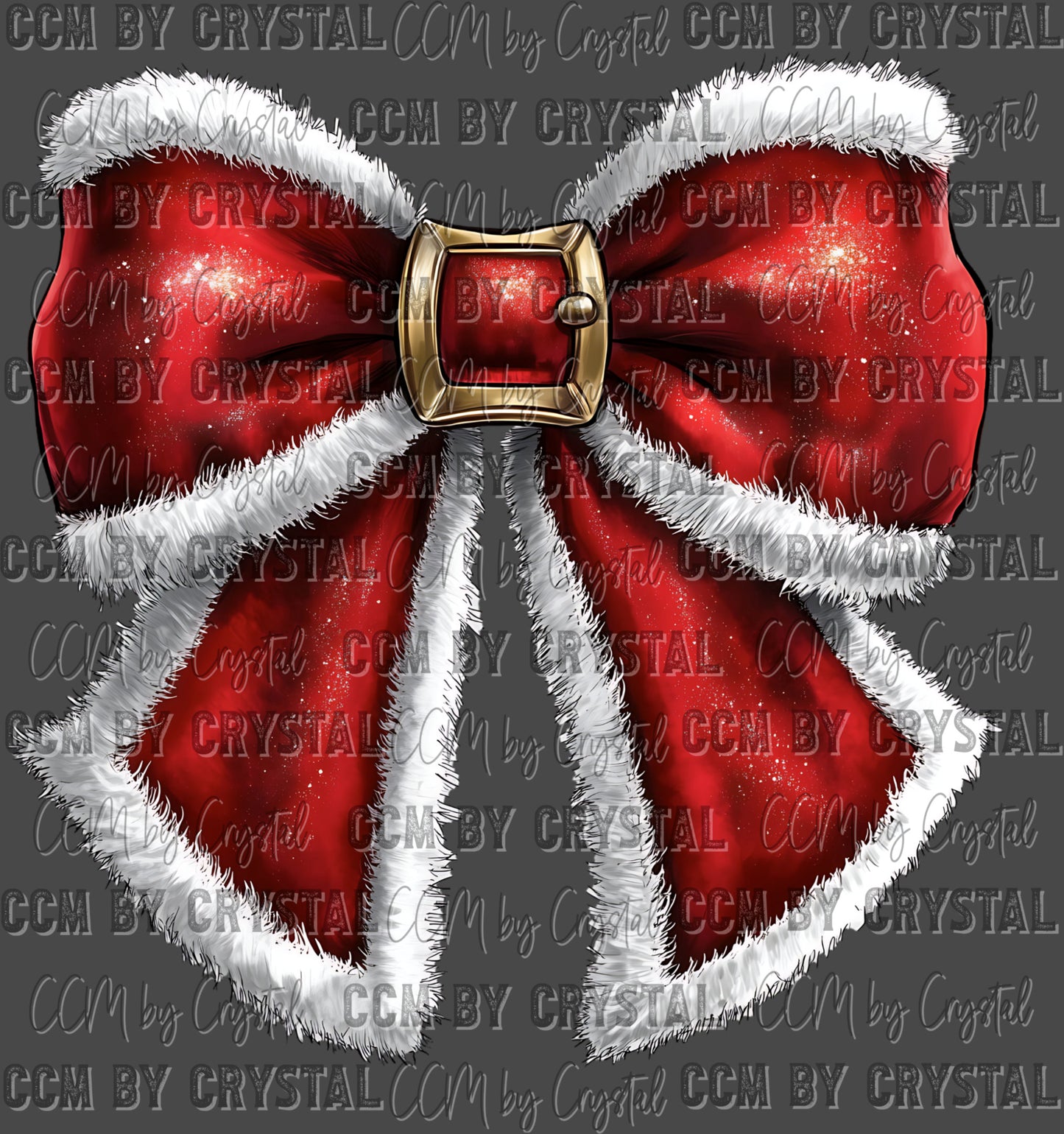 Santa Bow Christmas Ready to Press Transfer DTF Transfer
