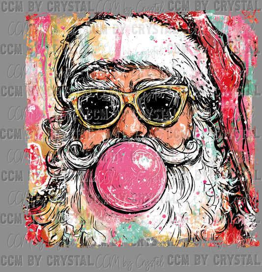 Santa Bubble Christmas Ready to Press Transfer DTF Transfer Sublimation Transfer