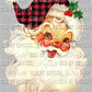 Santa Buffalo Plaid Hat Christmas Ready to Press Transfer