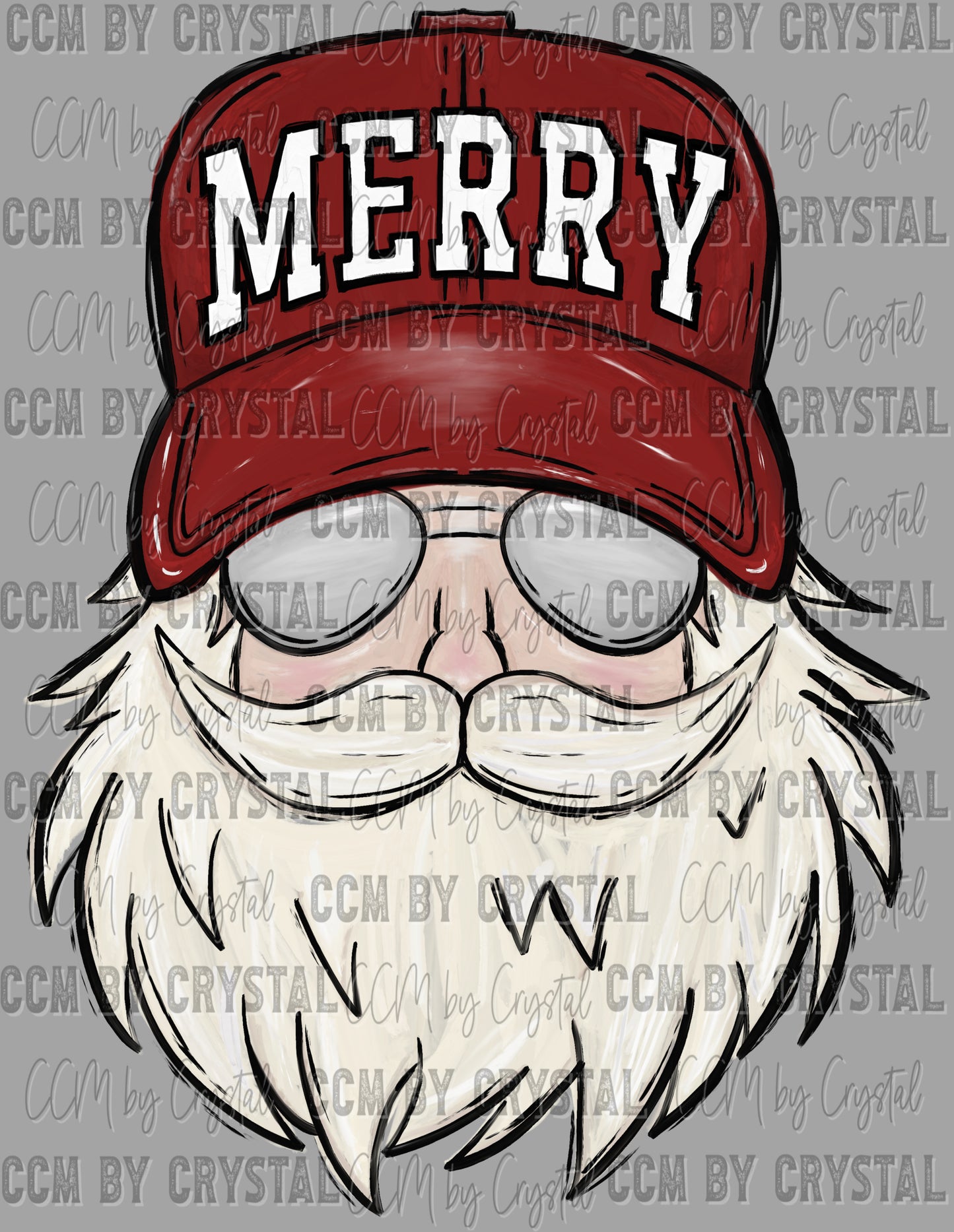 Santa in a Trucker Hat Christmas Ready to Press Transfer DTF Transfer Sublimation Transfer