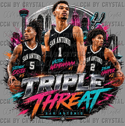 SAS Triple Threat Basketball Ready to Press DTF Transfers Sublimation Transfers
