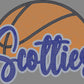 Scotties Basketball Approximately 11" wide Spangle Transfer