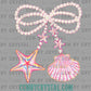 Seashells Bow Coquette Ready to Press Transfer DTF Transfer Sublimation Transfer