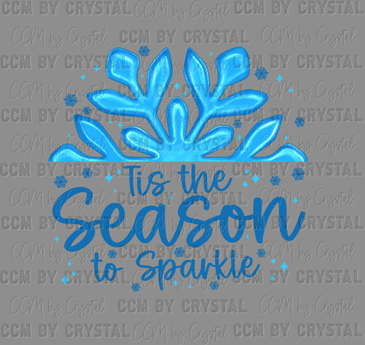 Tis the Season Winter Christmas Snowflake Ready to Press Instant Peel DTF Transfers Sublimation Transfers
