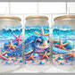 Sea Turtle Summertime Transfer 16oz Libby Glass Can Wrap Ready to Apply