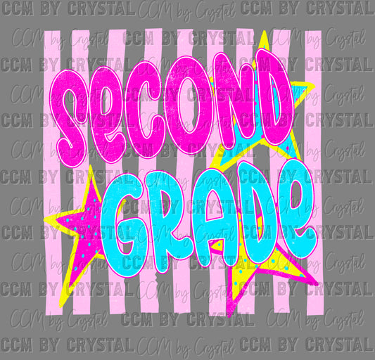 2nd Second Girly Pastel Back to School Ready to Press DTF Transfers Sublimation Transfers