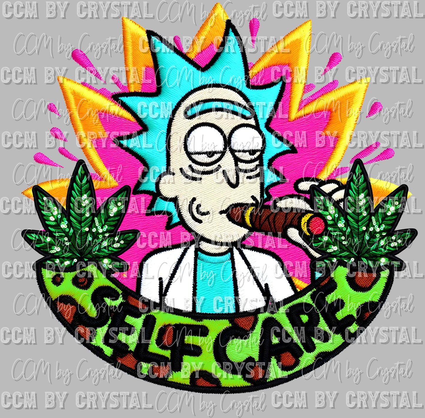 Self-Care Faux Embroidery Patch Ready to Press Transfer DTF Transfer Sublimation Transfer