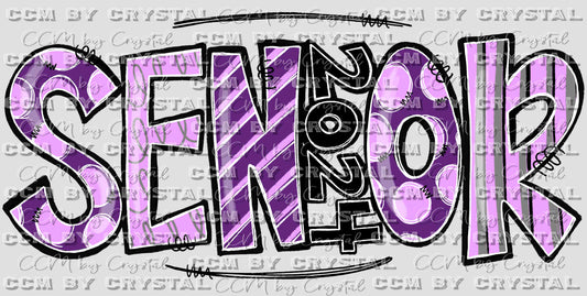 Senior 2024 Purple Ready to Press Transfer